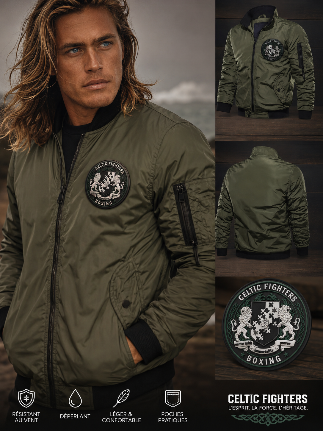 Aperçu éditorial du blouson Celtic Fighters Boxing